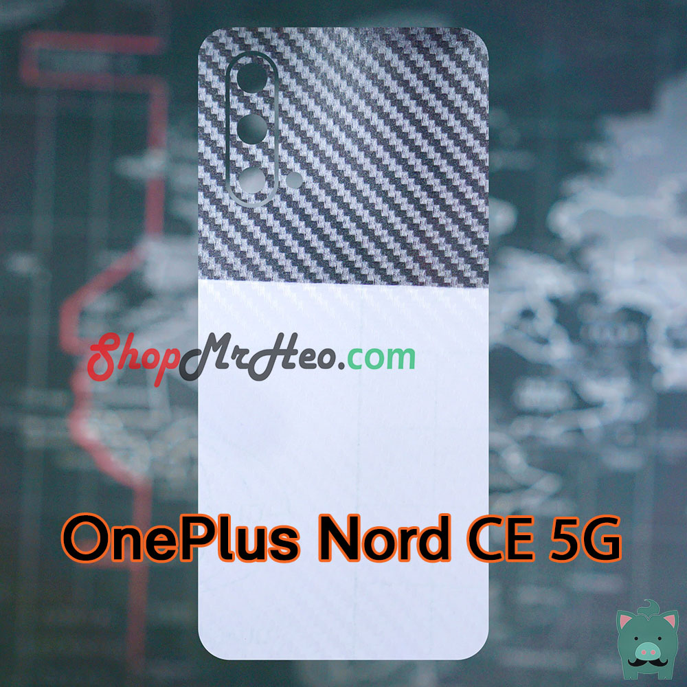 Skin dán mặt sau lưng vân 3d oneplus nord 5g - nord n10 5g - nord ce 5g / carbon hình hộp nhám vân da
