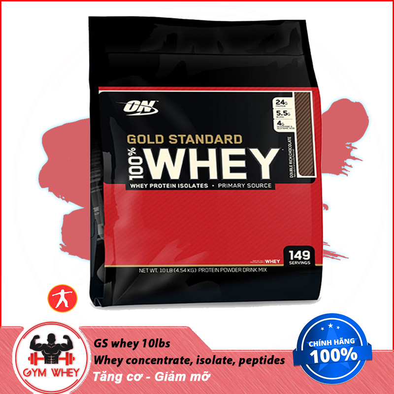 [HCM][Lấy mã giảm thêm 30%]Sữa Tăng Cơ Bắp ON Optimum Nutrition Gold Stardard 100% Whey 10 Lbs (4.6kg) nhập khẩu