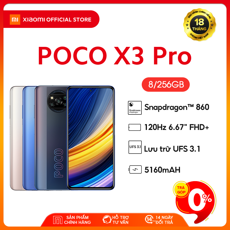 [XIAOMI OFFICIAL] Điện thoại POCO X3 Pro 8GB/256GB - Chip Snapdragon 860 (7nm) | Màn hình IPS 6.67