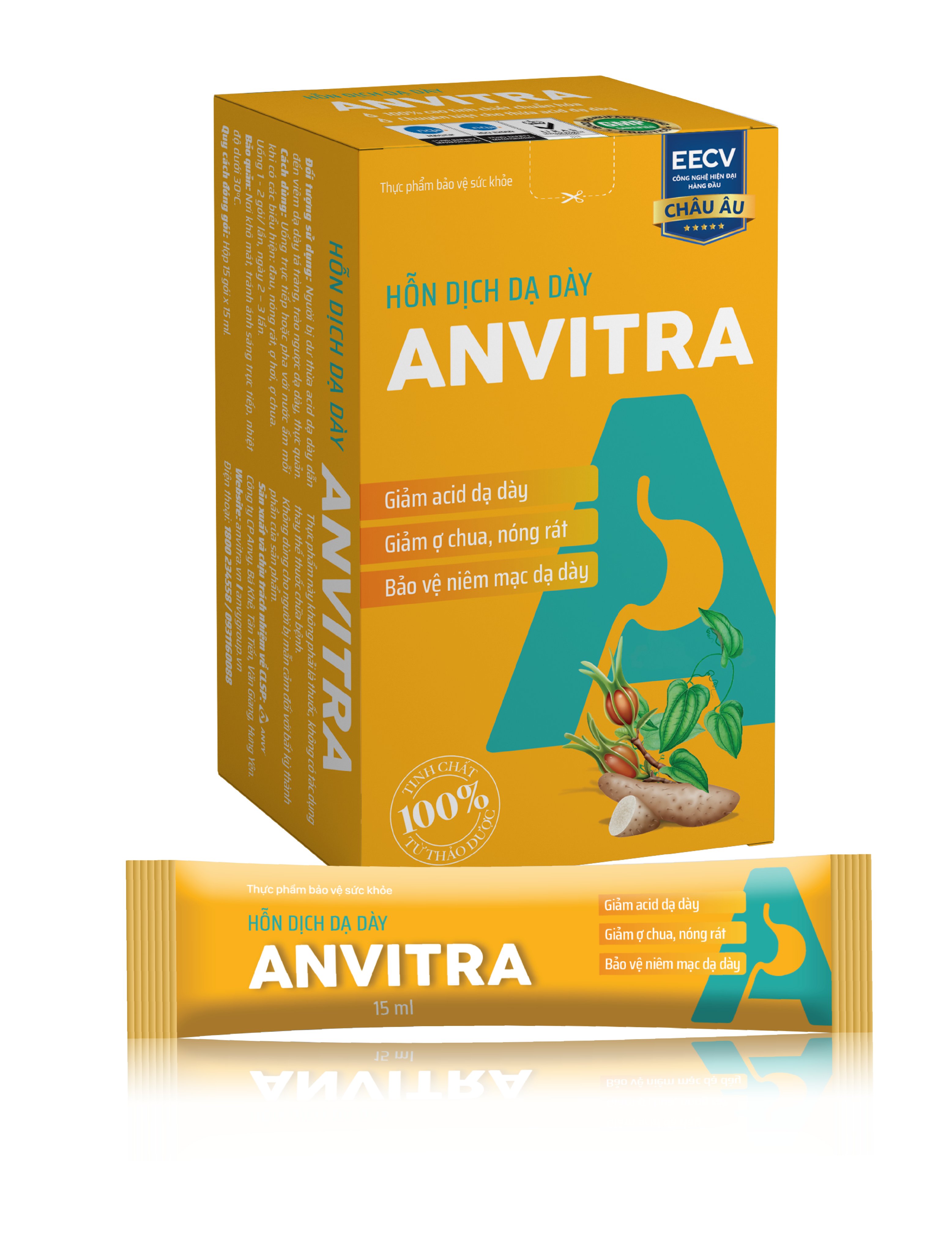 Hỗn dịch trào ngược dạ dày Anvitra – Giảm acid dạ dày, đầy hơi chướng bụng, ăn không tiêu, trào ngược thực quản