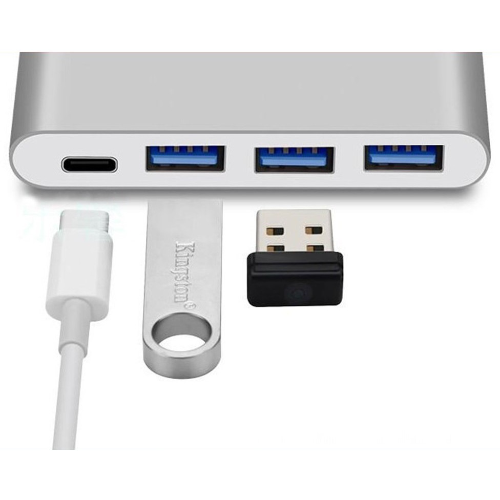 Hub OTG USB Type C ra 3 cổng USB 3.0 - Nhôm cao cấp