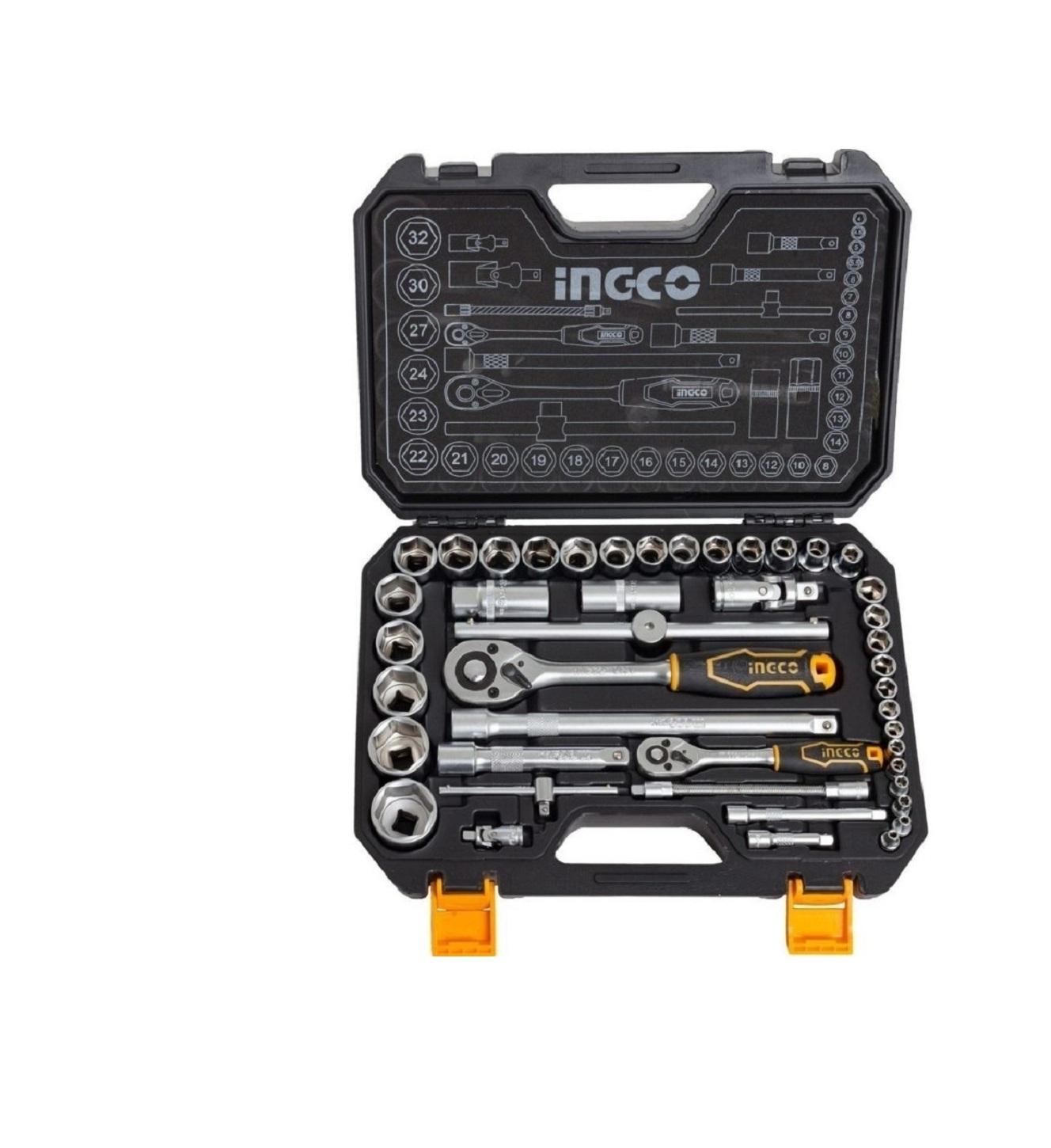 Bộ 44 đầu tuýp (1/4 inch + 1/2 inch)  Ingco HKTS42441