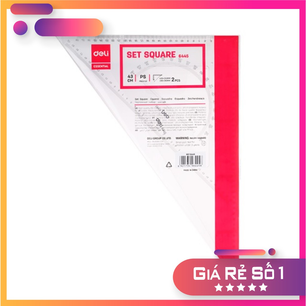 [HCM]Bộ thước EKE DELI cỡ lớn 6440(38cm) và 6445(43cm)