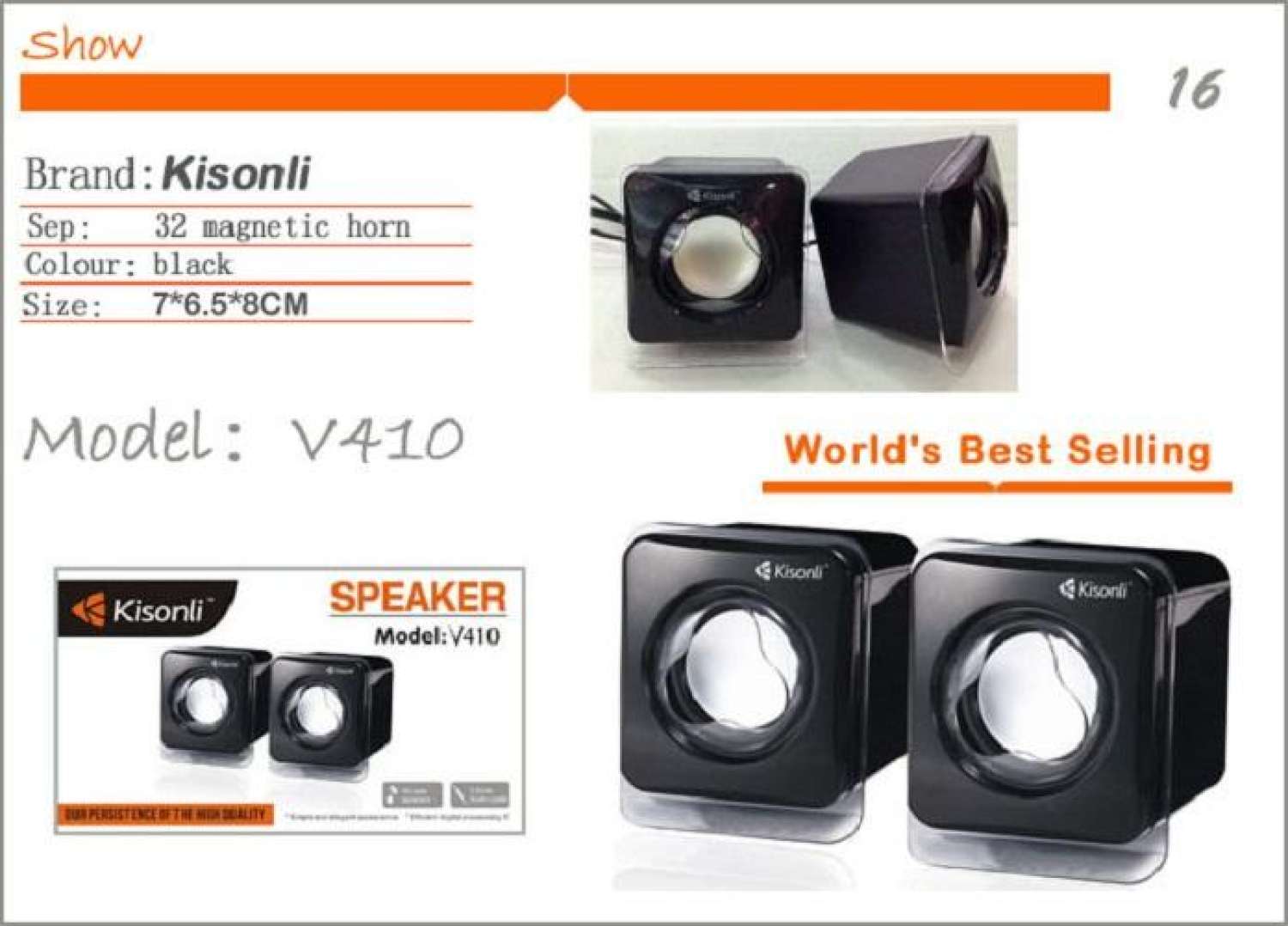 [HCM]Loa vi tính 2.0 Kisonli V410 - Bảo Hành 12 Tháng (Đen)