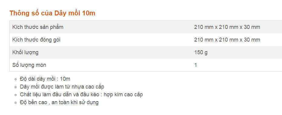 Dây mồi luồn dây điện 10 mét