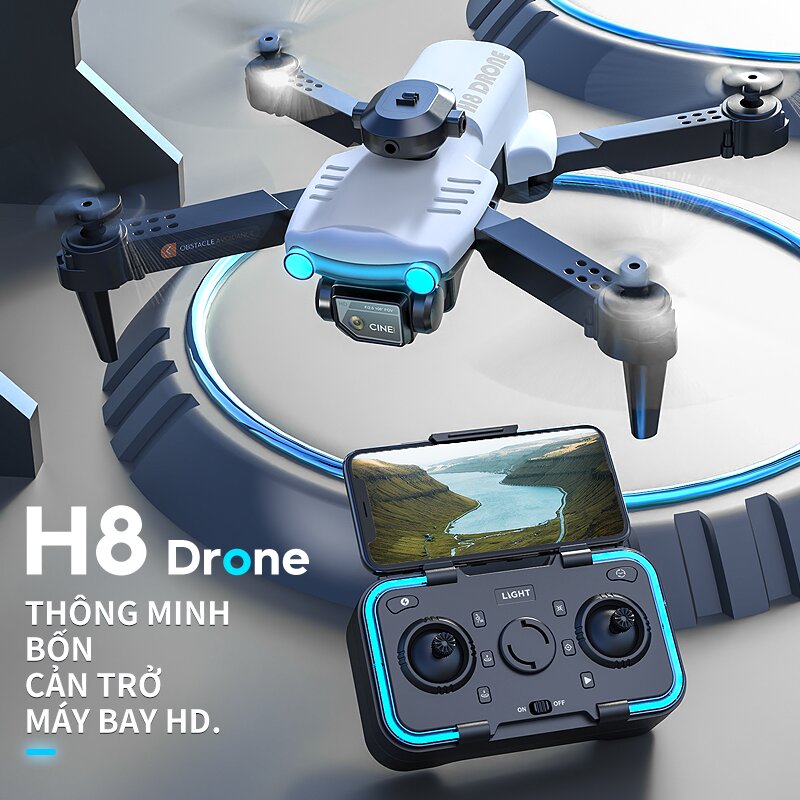Flycam 4k DRONE H8 flaycam Máy ảnh DRONE Quadcopter Định vị 4K ống kính