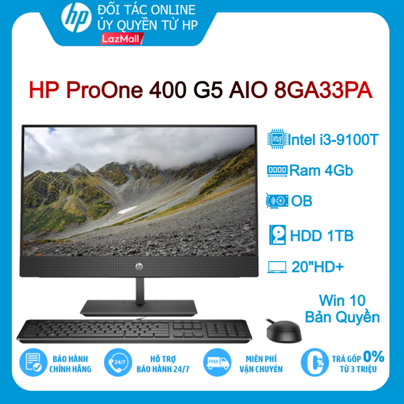 Bảng giá [Trả góp 0%]Máy tính để bàn PC HP ProOne 400 G5 AIO 8GA33PA i3-9100T/4GB/1TB/OB/20HD+/Win10 - Hàng chính hãng new 100% Phong Vũ