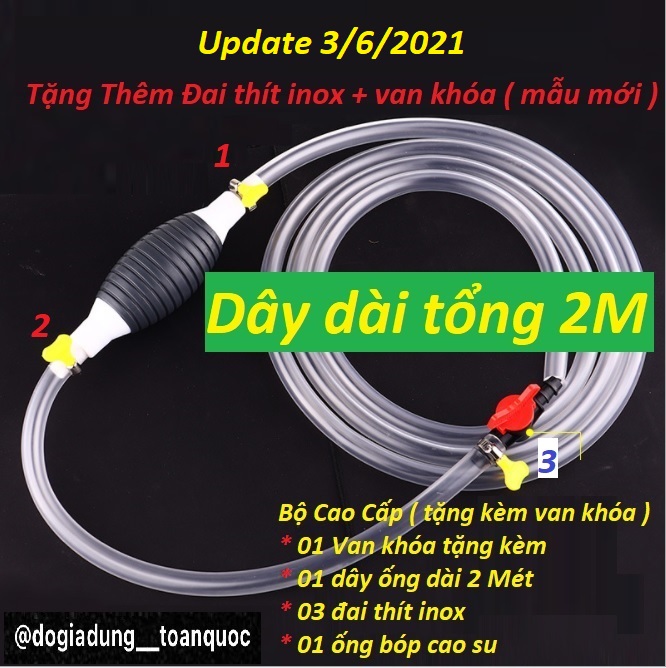 Ống Hút Xăng Ô Tô Bơm Chuyển Dầu Khí, Với 2 Ống PVC + Van Phụ Kiện Xe Hơi ., ống hút xăng dầu chất lỏng đa năng bóp tay tự động , vệ sinh bể cá