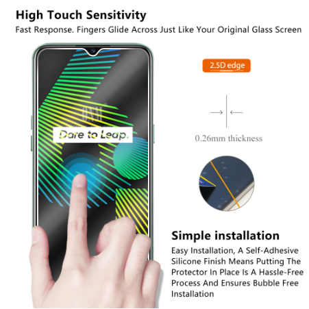 Kính cường lực trong suốt Realme 6i (Kèm miếng lau)