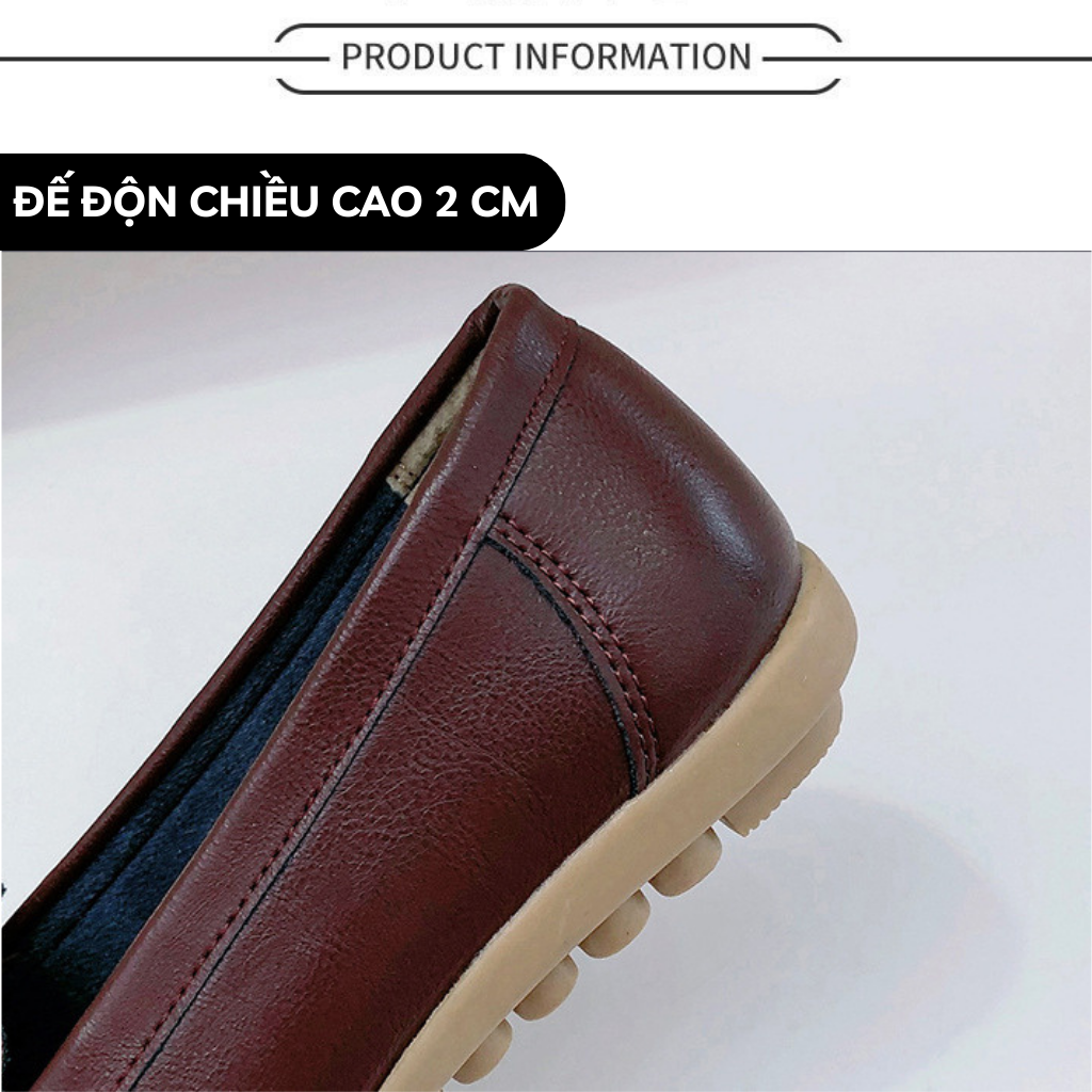 Giày Lười Nữ , Giày Mọi Nữ Da PU Cao Cấp Siêu Mềm Ôm Chân