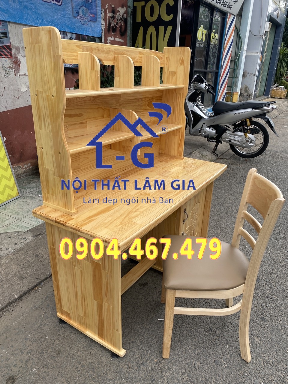 [FREESHIP HỎA TỐC HCM] BÀN HỌC SINH GỖ THÔNG VÀNG 1M