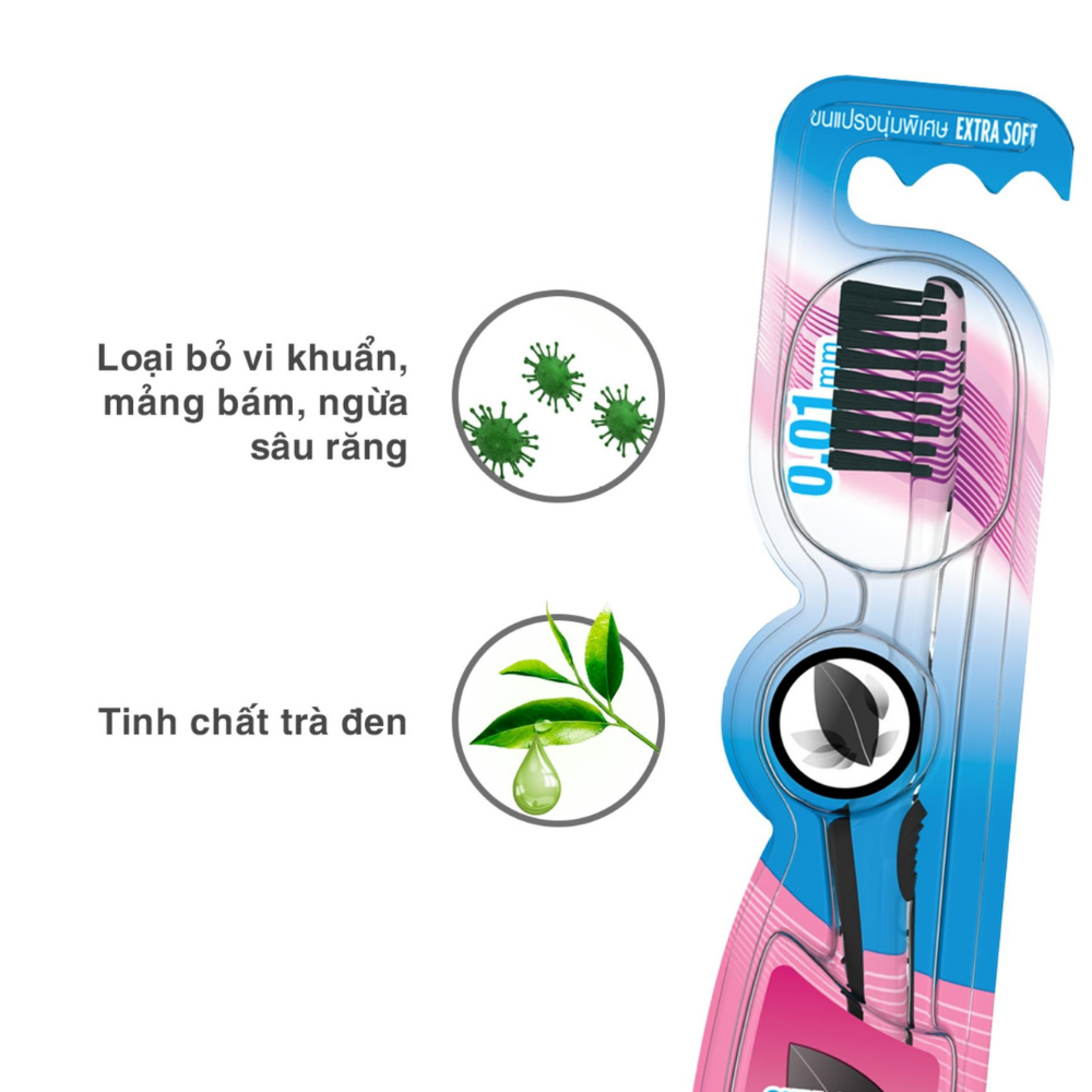 Bàn Chải Đánh Răng Tinh Chất Trà Đen Oral-B Vỉ 3 Cây