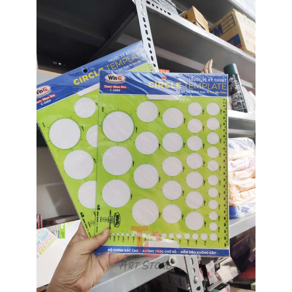 [ Tc Art ] Thước Tròn, Thước Vẽ Kỹ Thuật, Circle Template Ruler C-2004