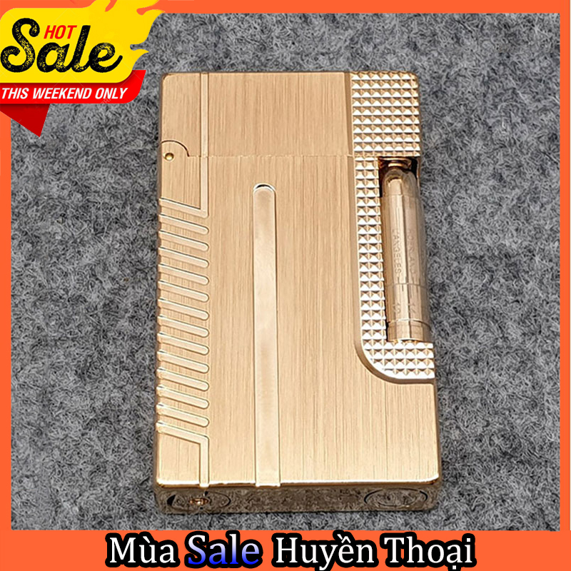Vỏ Hộp Quẹt Bật Lửa Dupont Điệp Viên Màu Vàng Hồng D06H Dùng Gas Đá Cao Cấp  (KHÔNG XĂNG, KHÔNG GAS)