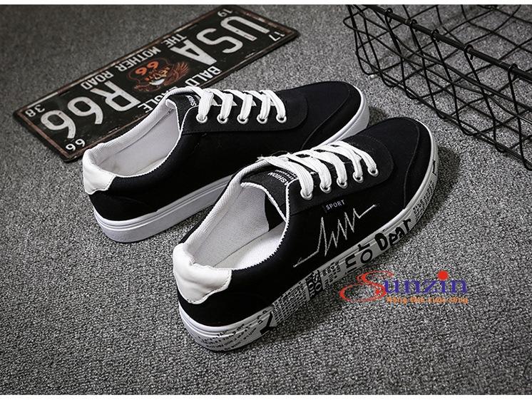 Giày sneaker nam HV051 phong cách Graffity (đen) size từ 39-44
