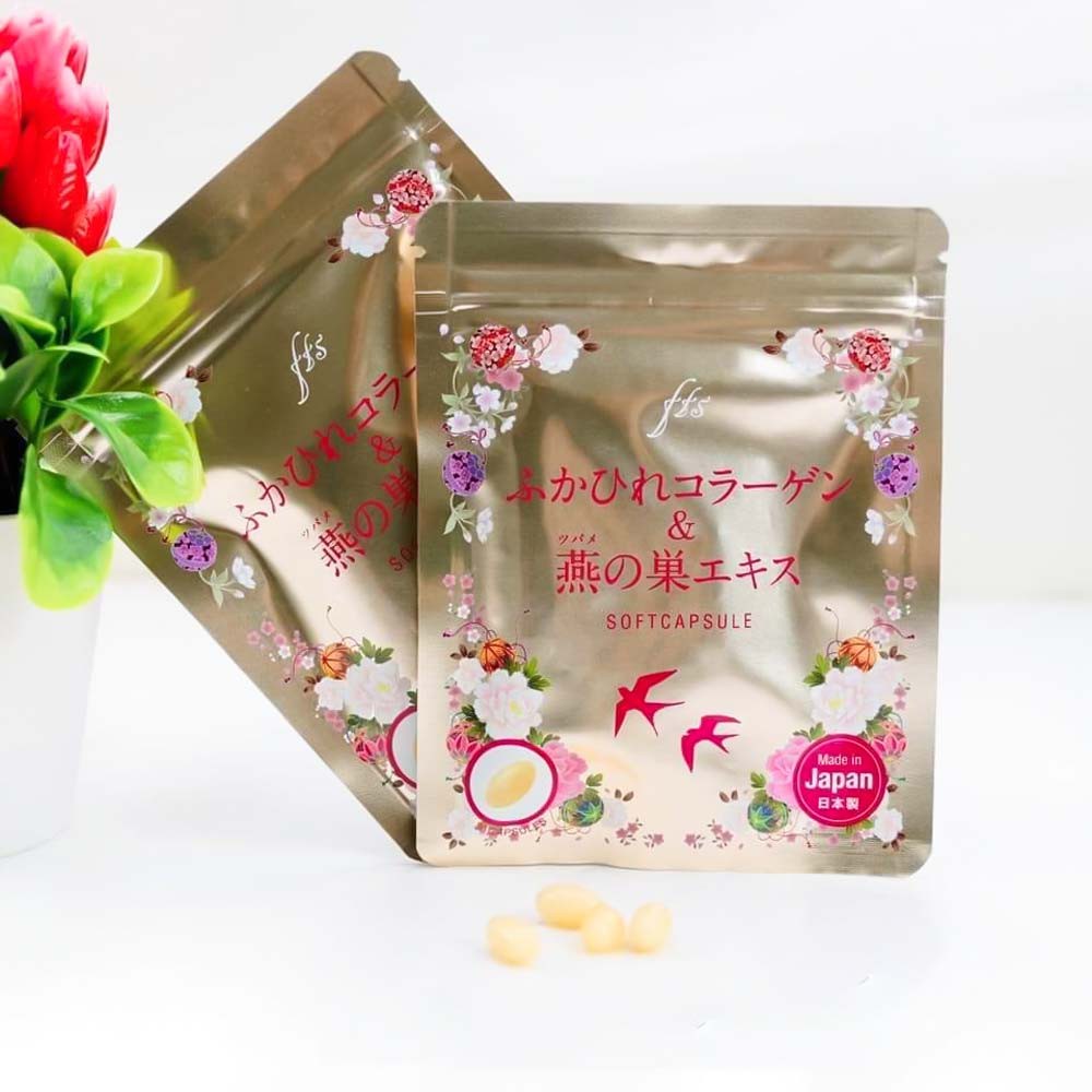 Viên uống collagen tươi nhật bản - collagen chiết xuất tổ yến và nhau t.hai 30 viên nhật bản