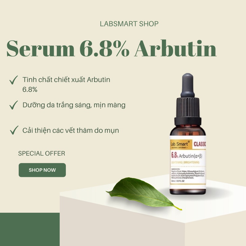 serum 6.8% arbutin LAB SMART trắng da, sáng da 30ml