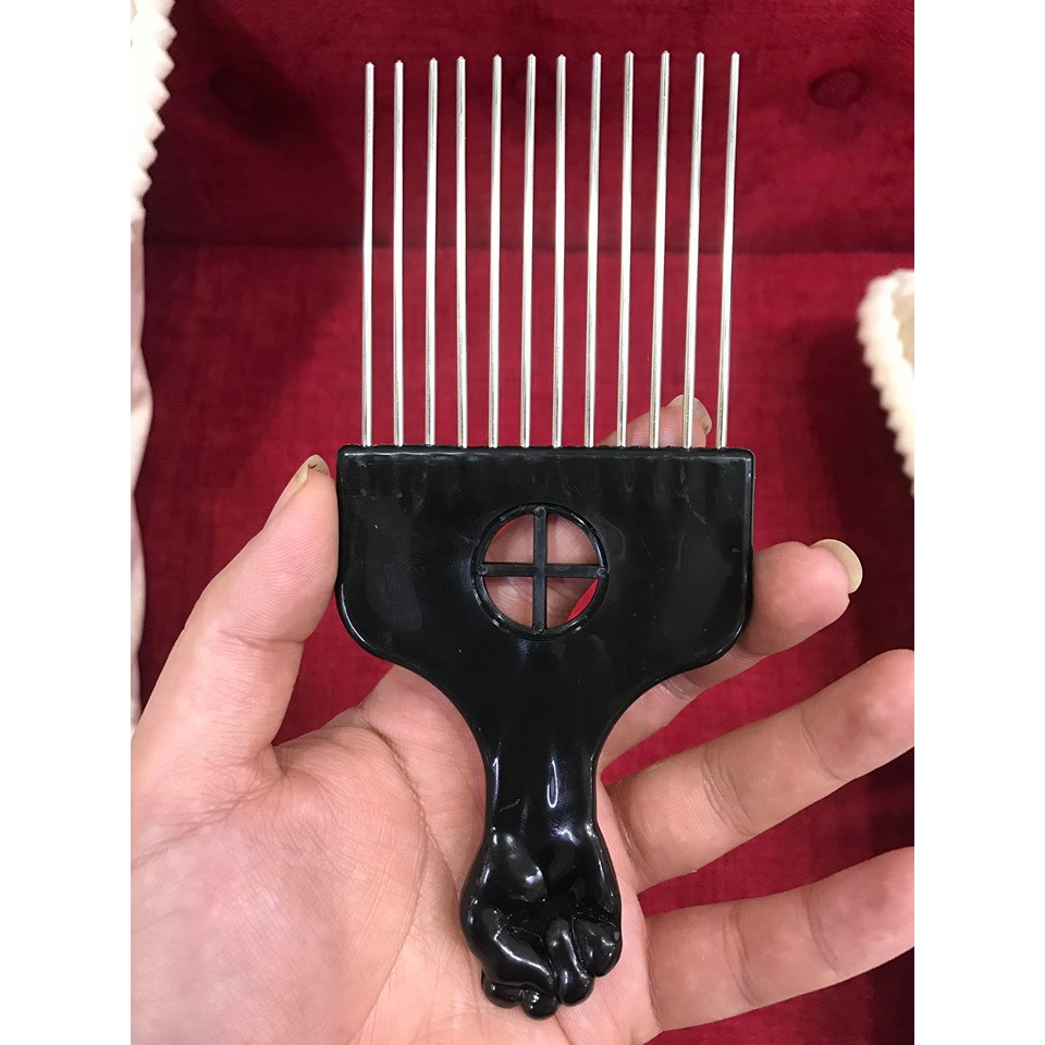 Lược tạo kiểu tóc Cao Cấp Afro Pick răng inox