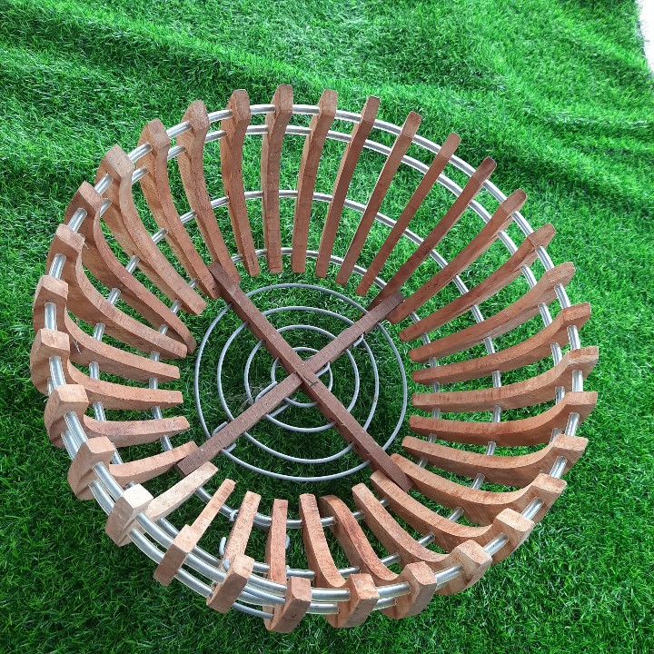 chậu gỗ trồng lan hình bí 40cm