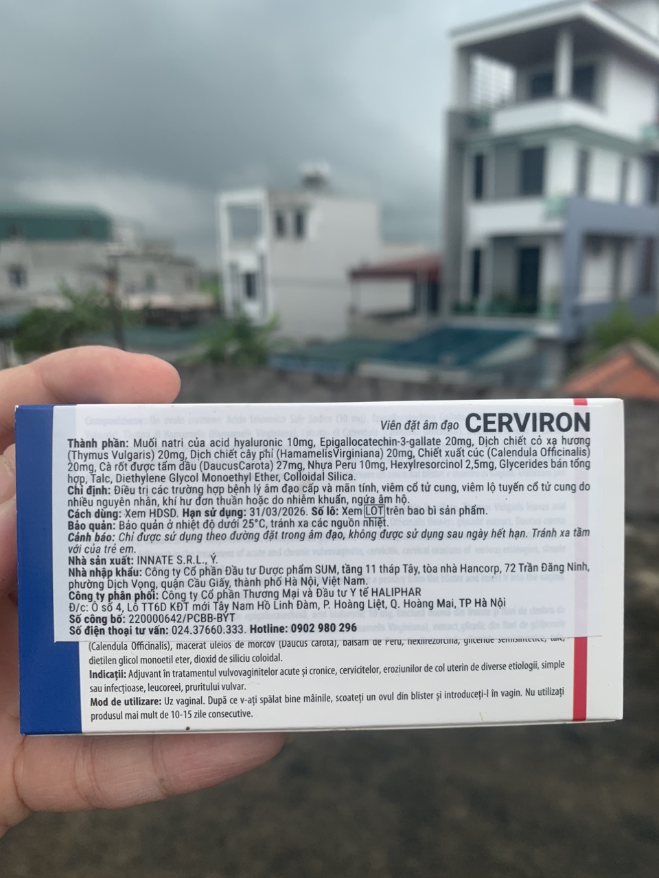 cerviron hộp 10 viên nhập khẩu ý