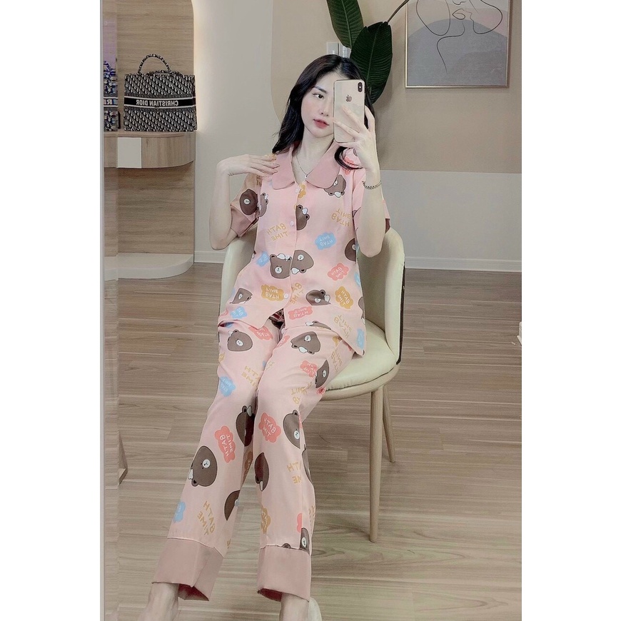 Bộ đồ ngủ mặc nhà áo cộc quần dài