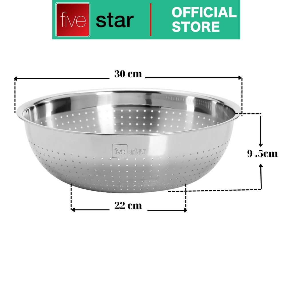 Rổ Lưới Inox Cao Cấp Fivestar 30cm/22cm