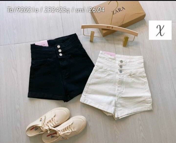 Quần short nữ lưng cao tôn dáng 3 nút siêu xinh