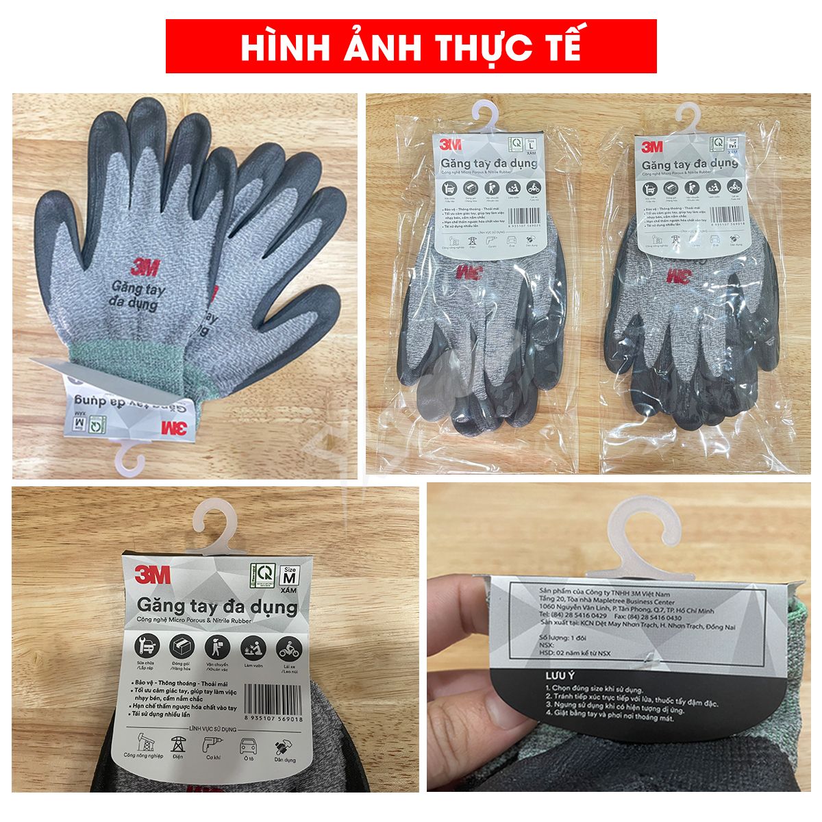 Găng tay đa dụng 3M-Mỹ Găng tay bảo hộ đa năng làm vườn, khuân vác, sữa chữa, lái xe, bảo trì, thi công - Chính hãng