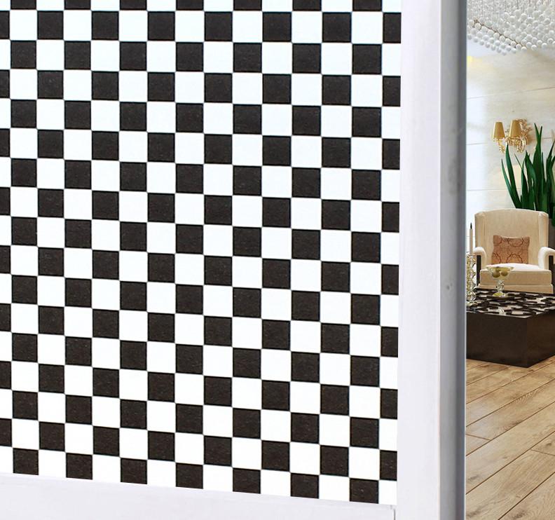 5 Mét Decal Dán Kính Mờ Khổ 45cm Rộng Có Keo - Ô VUÔNG TRẮNG ĐEN PK138