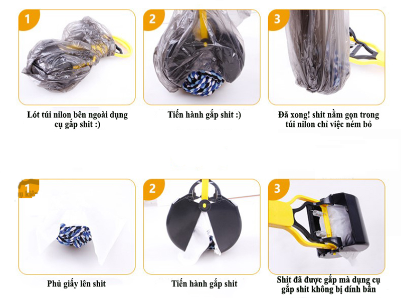 Dụng cụ dọn vệ sinh cho Chó cán dài gắp tự động - CutePets