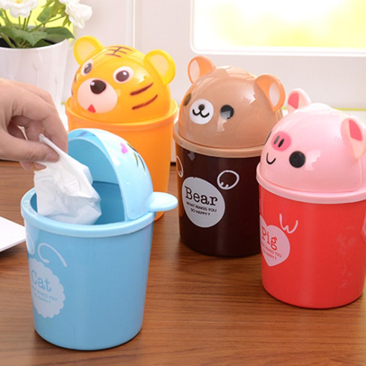 Thùng Rác Mini Để Bàn Văn Phòng Hình Thú Dễ Thương