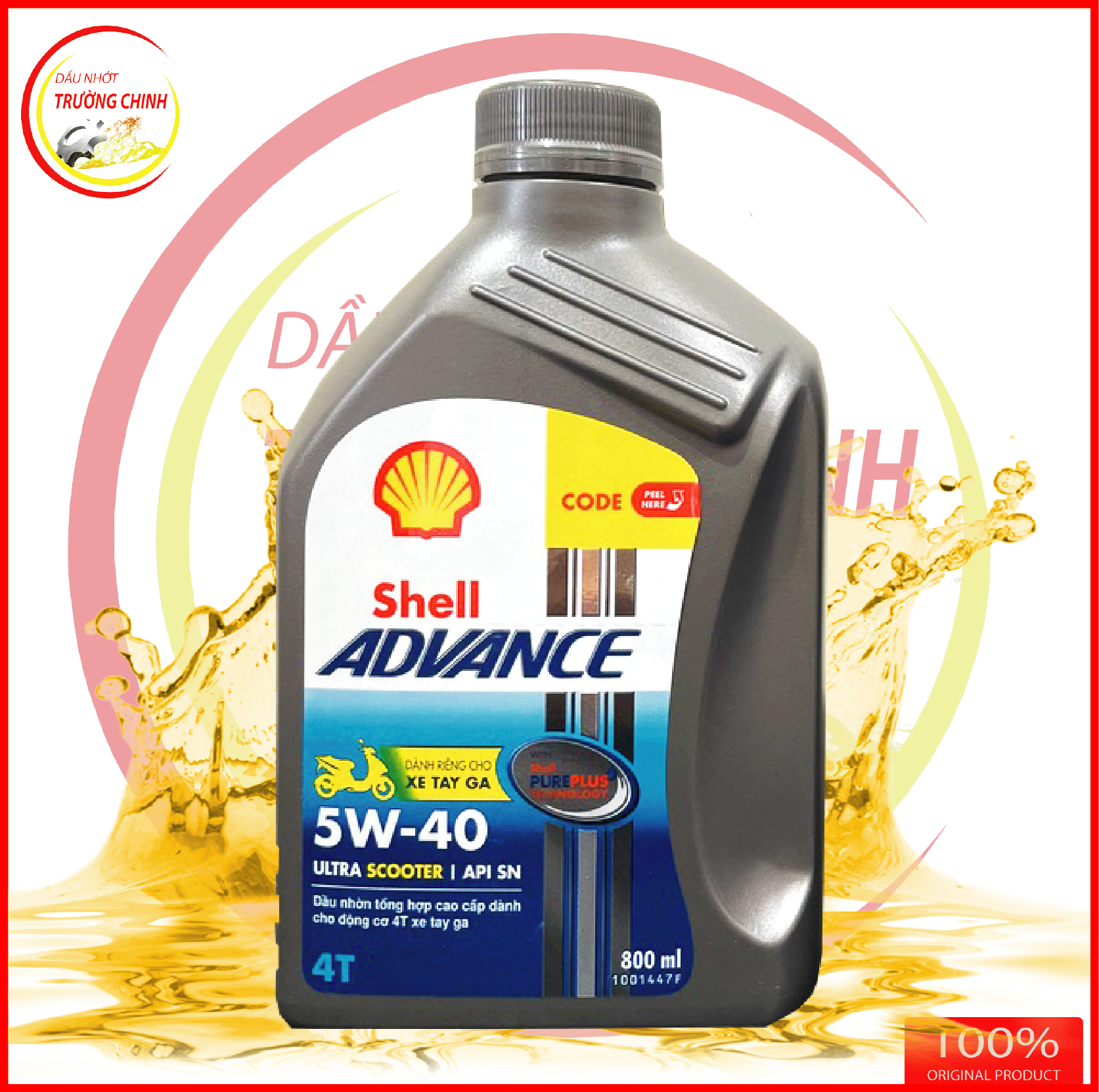 Nhớt shell advance ultra scooter 5w40 0,8l dành cho xe ga