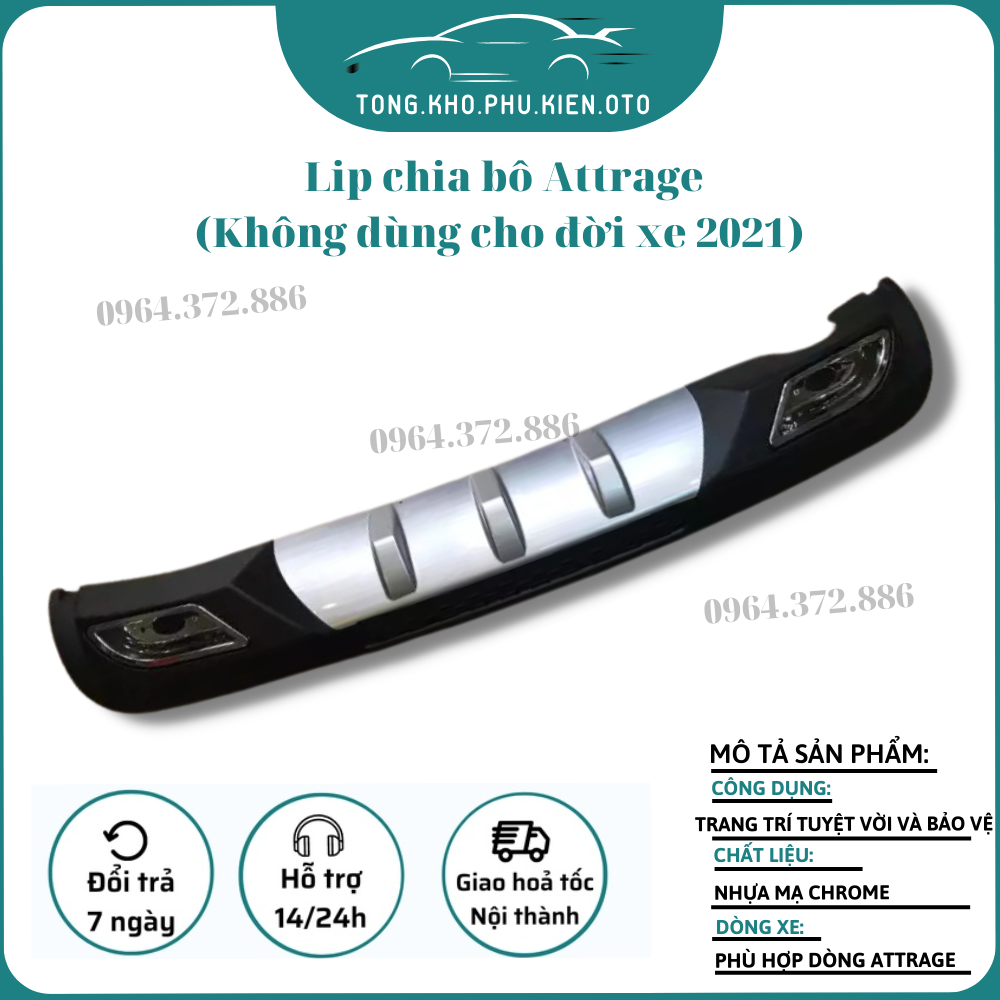 Líp chia pô, lippo, líp po xe mitsubishi attrage 2015 - 2023