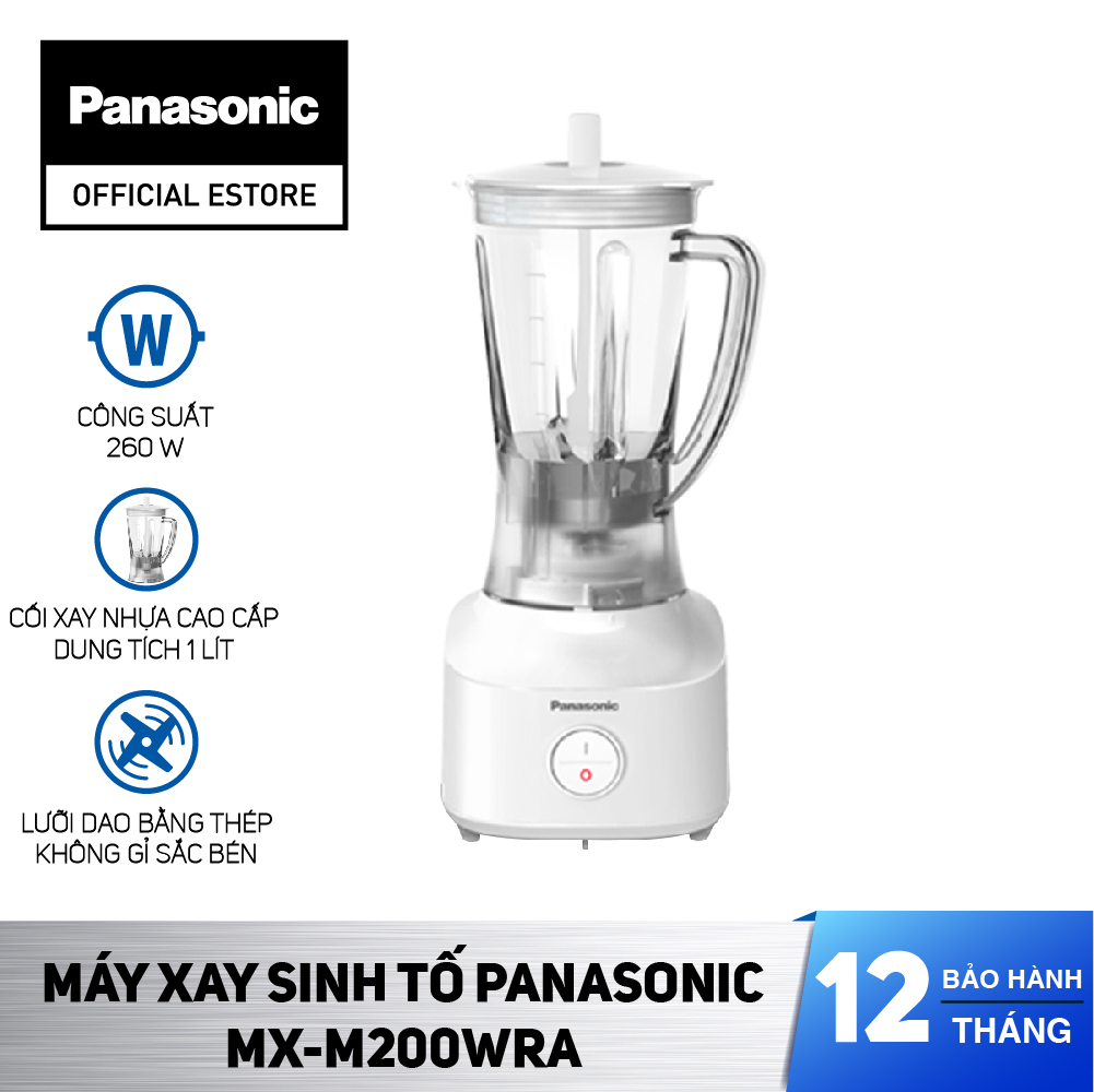 BÁO GIÁ MÁY XAY SINH TỐ PANASONIC MX-V300KRA - HÀNG CHÍNH HÃNG | Shopee Lazada Sendo Tiki mới nhất 30 Máy Xay Sinh Tố Panasonic MX-M200GRA (Xanh Mint) / MX-M200WRA (Trắng) - Xuất xứ Malaysia - Dung tích 1L - Nhựa kháng vỡ - Cối xay gia vị và hạt khô - Lưỡi dao thép không gỉ - Công suất 450W - Bảo Hành Chính Hãng 12 tháng