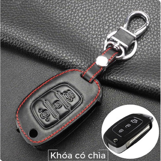 Bao da chìa khoá ô tô hyundai khoá gập i10 solati