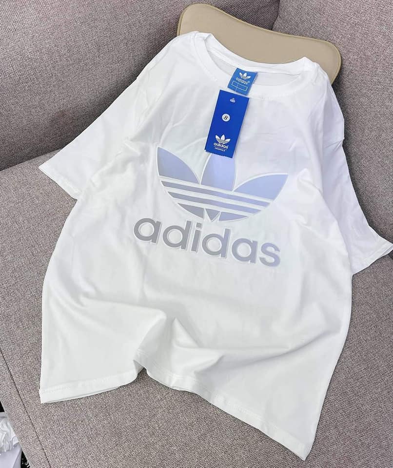 Áo phông nam nữ form rộng Adidas chất COTTON chữ dập nổi cá tính, màu sắc trẻ trung năng động full tag mác - từ 40kg đến 65kg