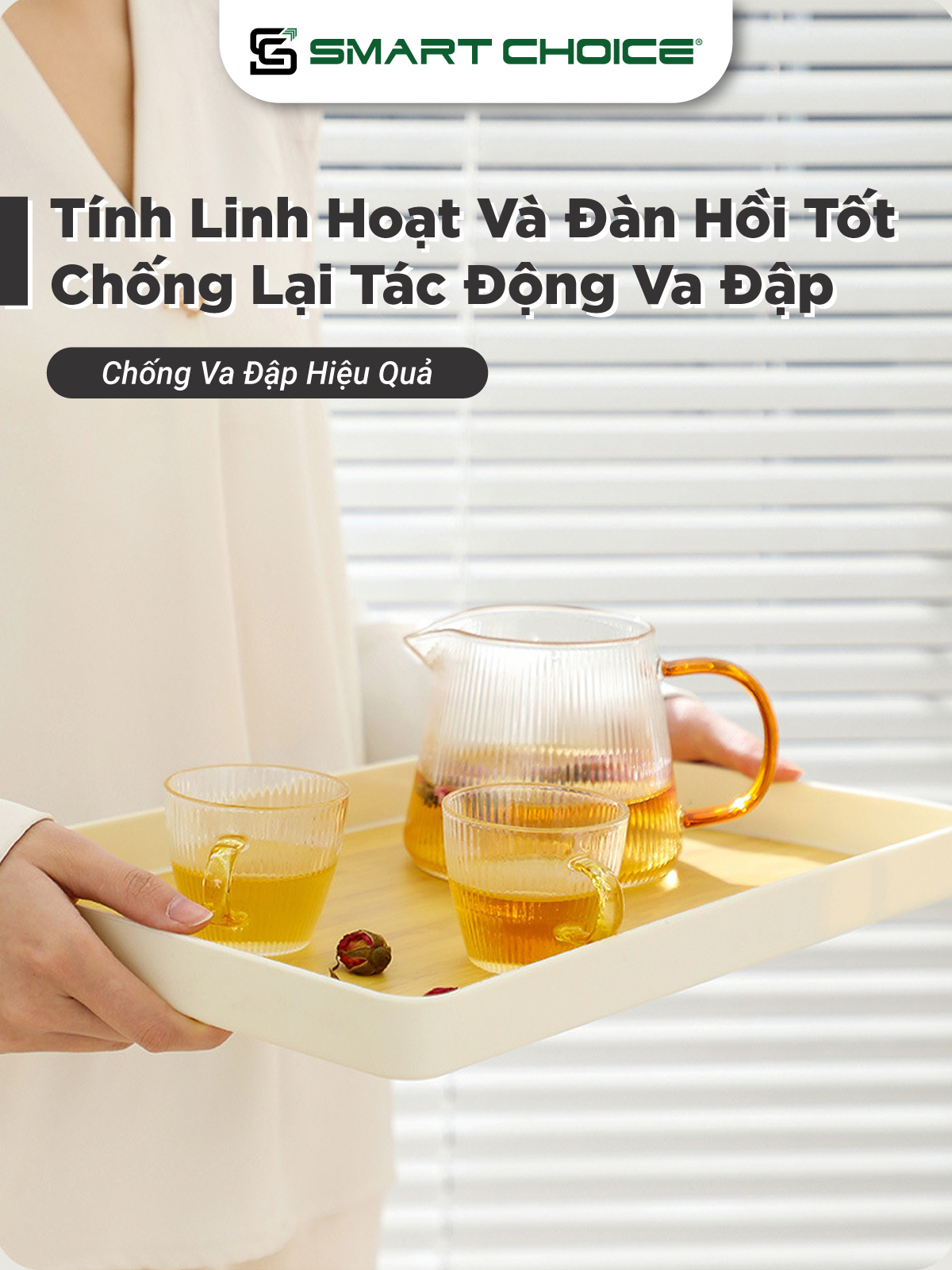 Khay Đựng Cốc SmartChoice Cỡ Lớn Nhựa PP Đựng Chén, Cốc