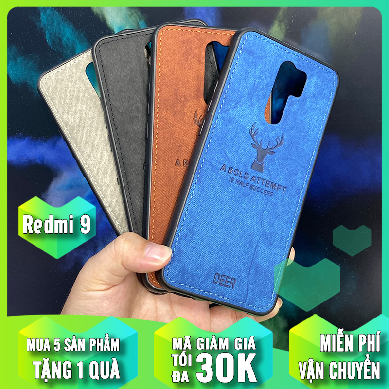 Ốp lưng cho Xiaomi Redmi 9 giả da con hươu DEER - Nhựa dẻo TPU