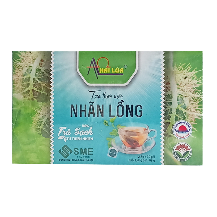 Hộp 30 gói Trà nhãn lồng túi lọc Hai Lúa 69g-