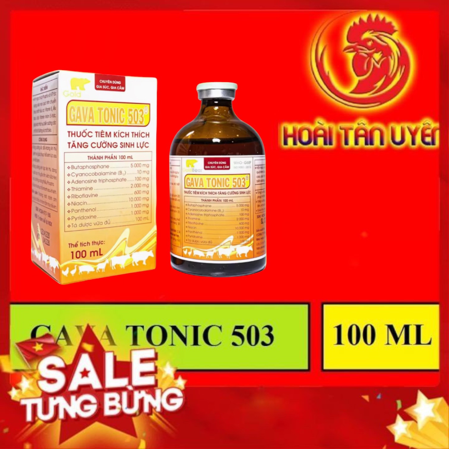 GAVATONIC 503 dinh dưỡng cho gà đá 100ML