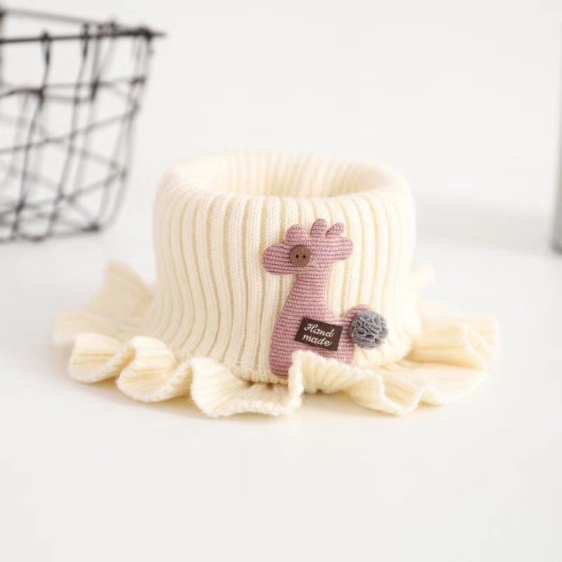 Khăn len cổ nhún dạng ống hình hươu