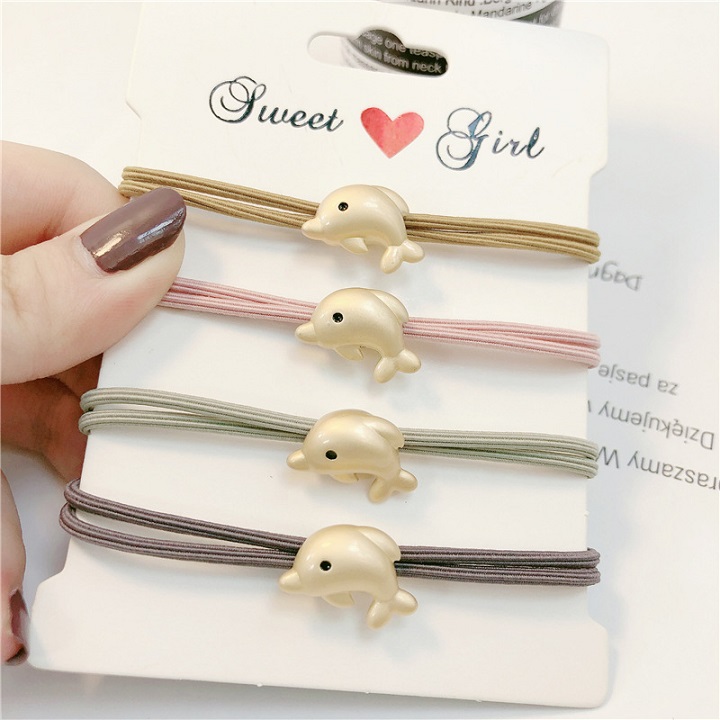 Set 2 Dây buộc tóc, cột tóc hình Cá Heo con dễ thương