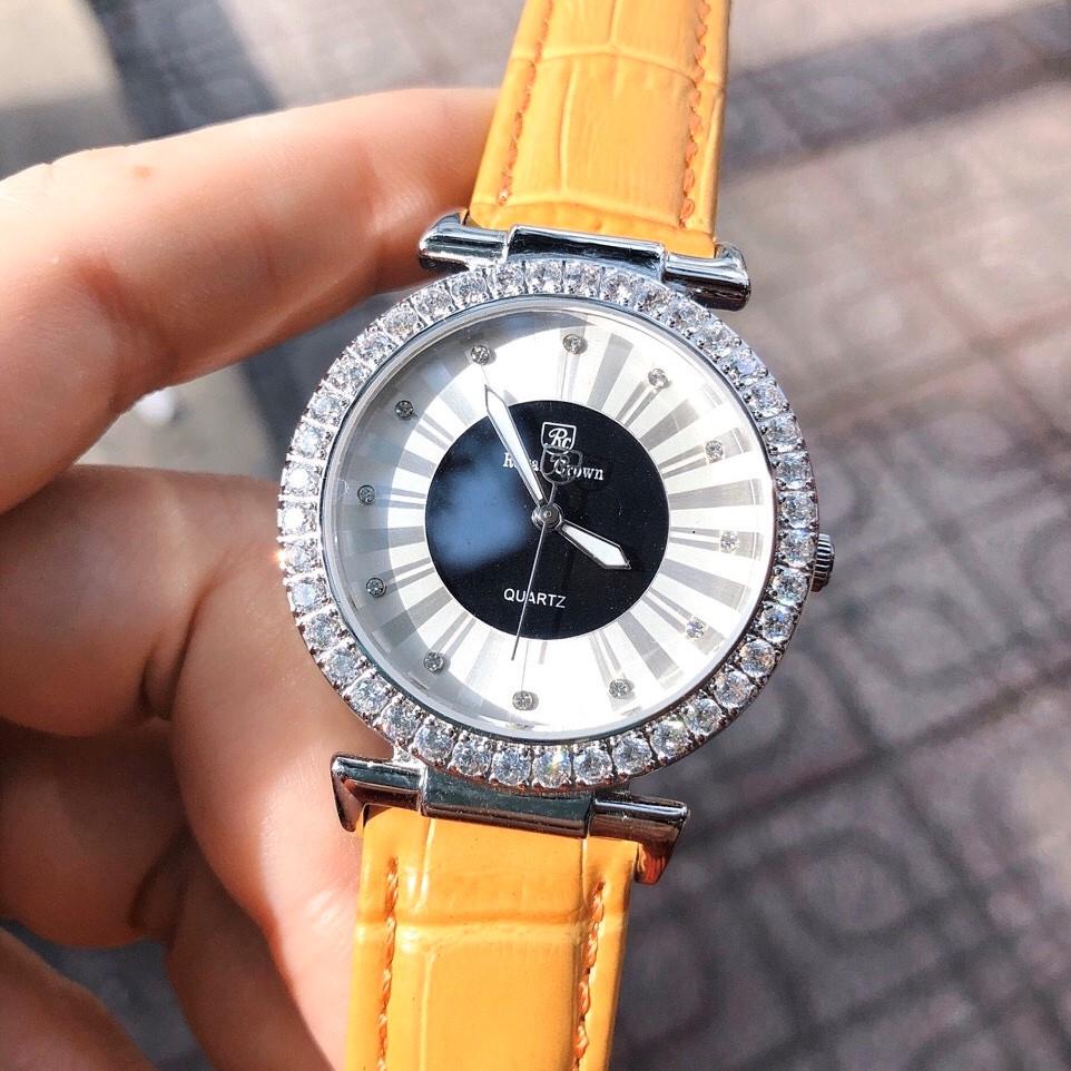 [HCM]Đồng Hồ Royal Crown Nữ 4611 Dây Da Vàng 36mm