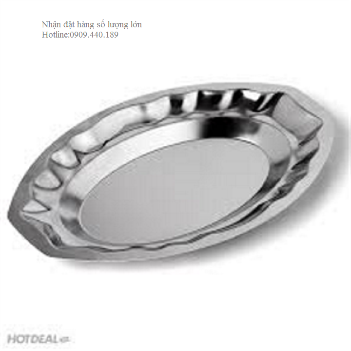 [HCM]Dĩa INOX Hột Xoài cạn nhỏ inox  23cm & 40cm