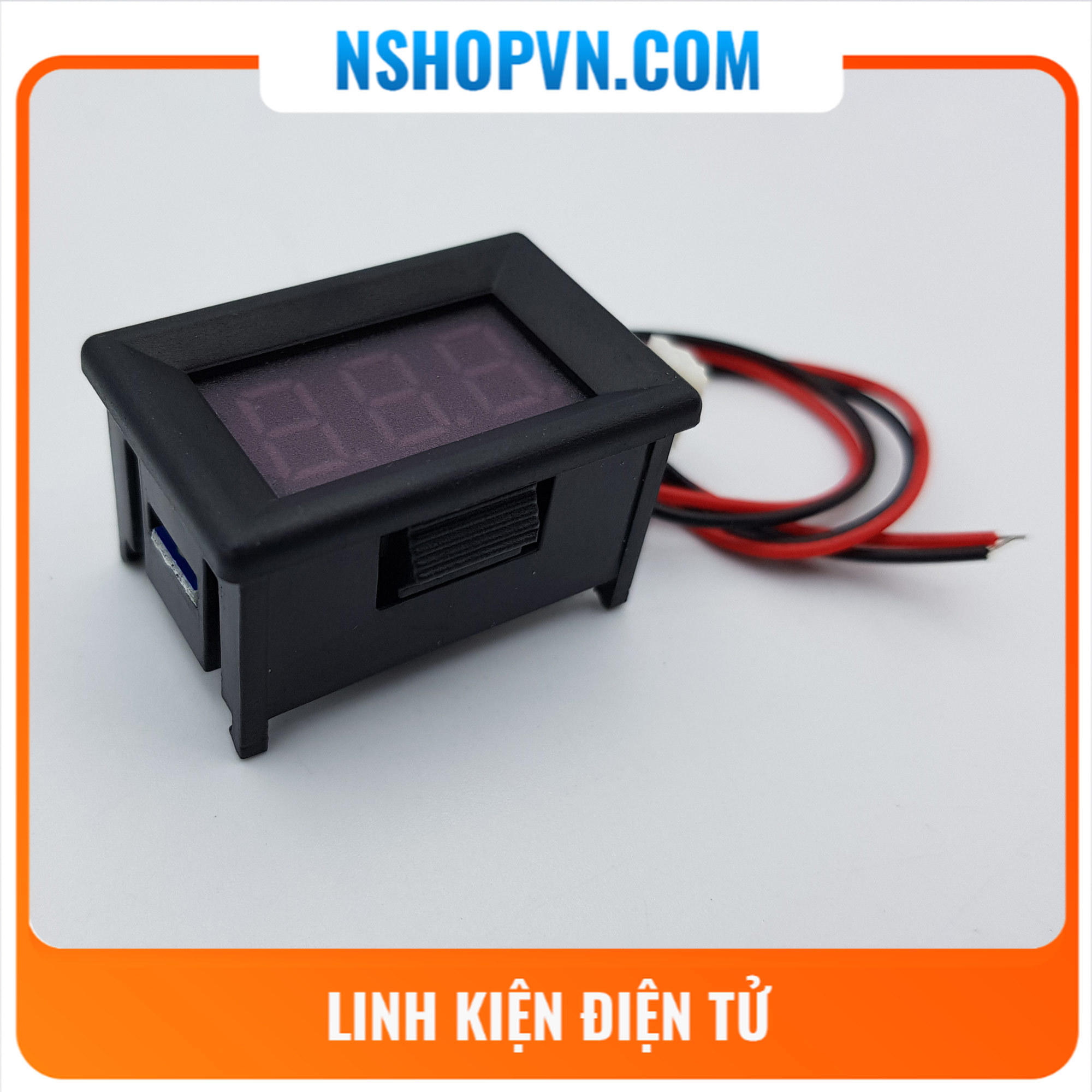 Đồng hồ đo áp 30VDC Xanh lá có vỏ bảo vệ