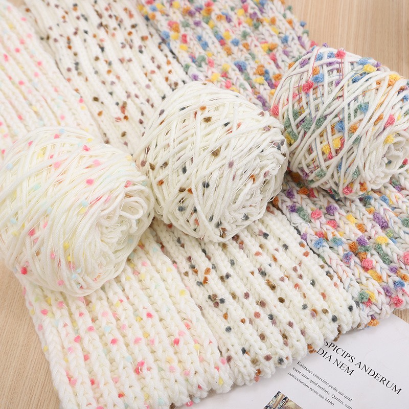 Len PomPom Dệt Kim Cuộn 100gr