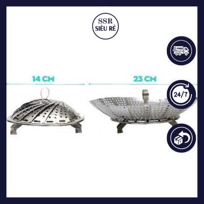 Rổ Hấp, Rế hấp Inox Xếp Gọn đa năng Tiện Dụng
