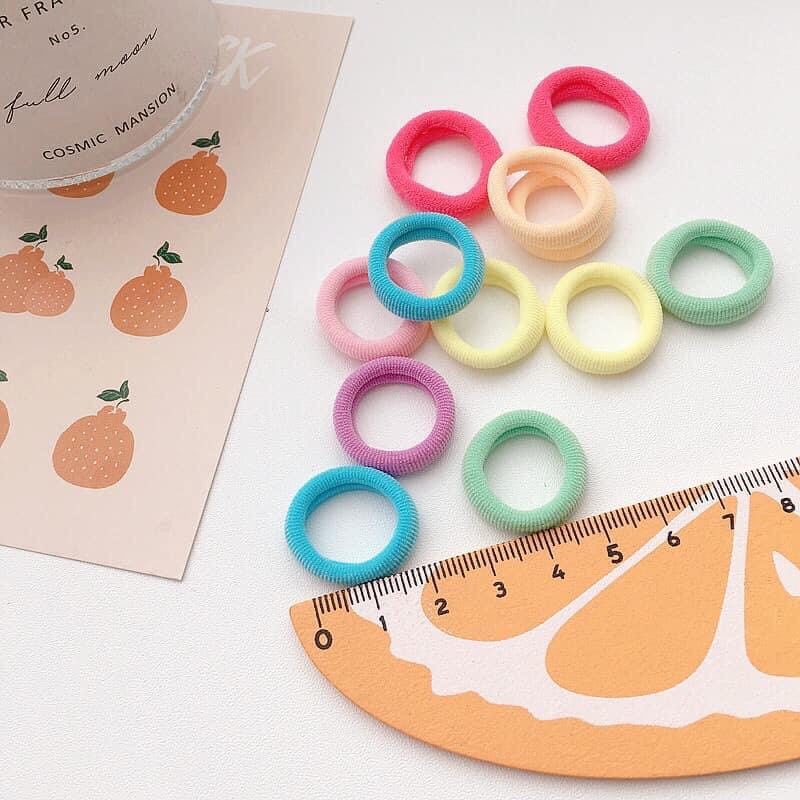 DÂY BUỘC TÓC SÉT 100 CÁI ĐA SẮC MÀU CHO BÉ YÊU PK3