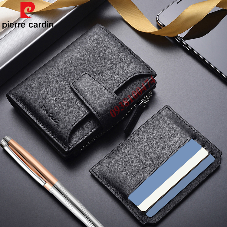 Men's Pierre Cardin genuine leather real cowhide wallet with extra wallet mini PCJ2062