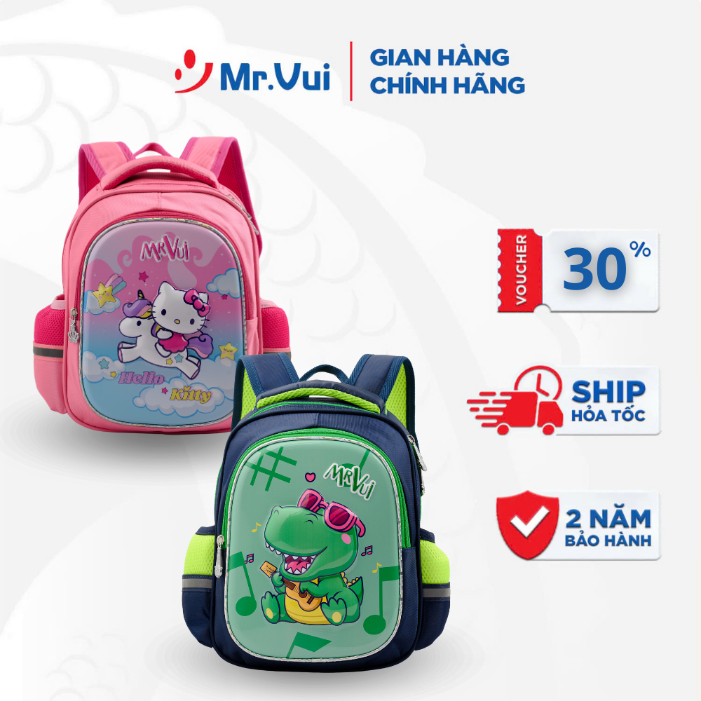Balo học sinh Mr Vui BLH941 cho bé mẫu giáo (32 x 26 x 12 cm), Bảo Hành 2 Năm